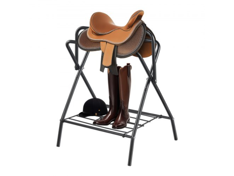 Picture of Vevor MAJXXZDK2819D0WM3V0 132 lbs Folding Rack Portable Freestanding Horse Saddle Stand - Matte Black