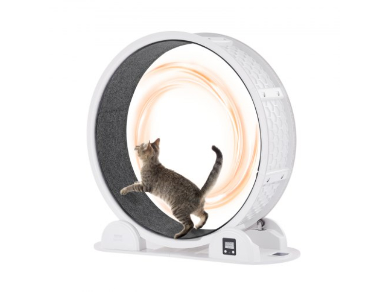Picture of Vevor ZNMPBJABSBS45TGJAY3 40.8 in. Cat Exercise Wheel with Pedometer Treadmill for Pet Health - White