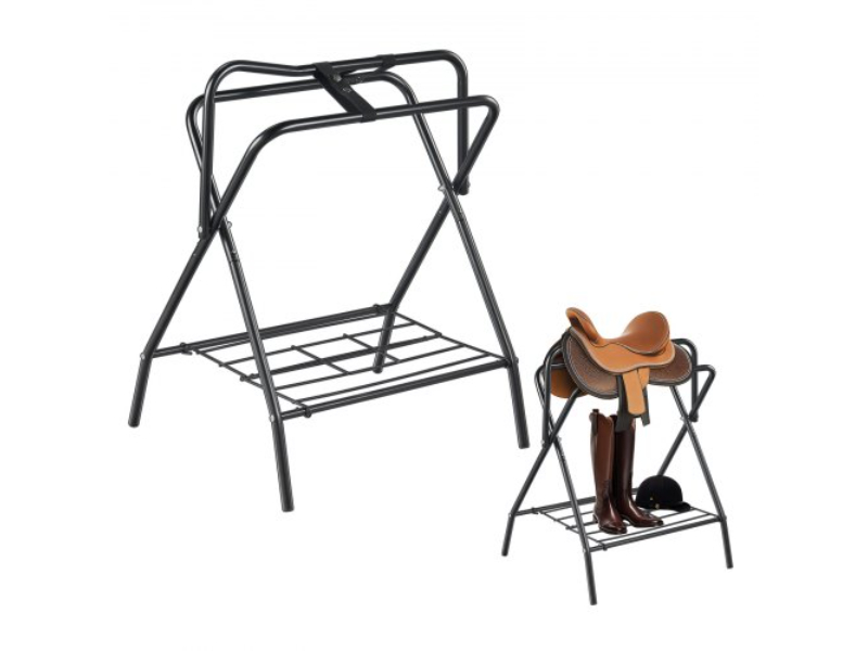 Picture of Vevor MAJXXZDK2819ERWR1V0 Folding Freestanding English Horse Saddle Rack Stand - Matte Black