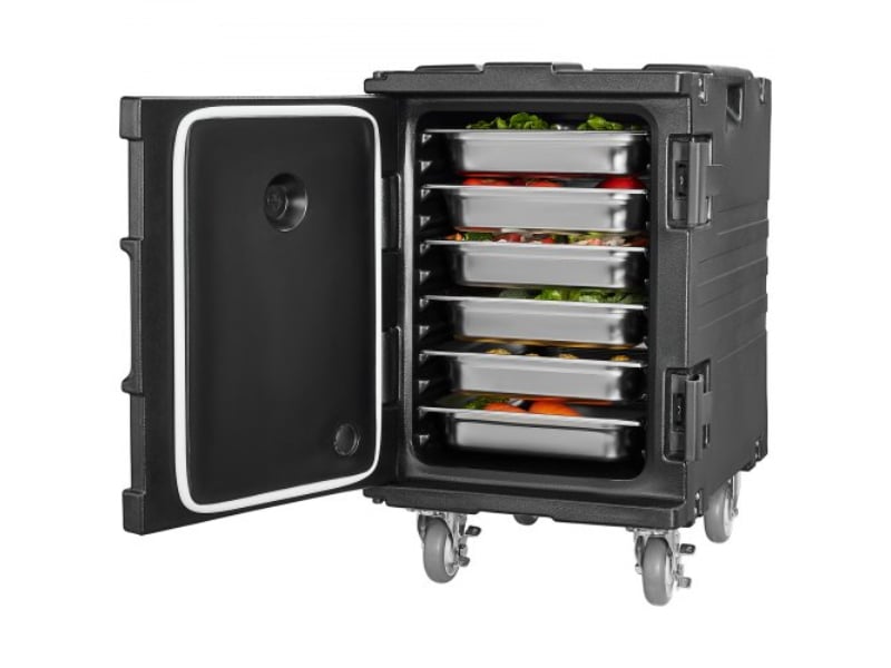 Picture of Vevor SPBWXHSLLDPEQBJV9V0 90 Liter Insulated Food Pan Carrier Stackable Catering Chafing Dish Box - Black