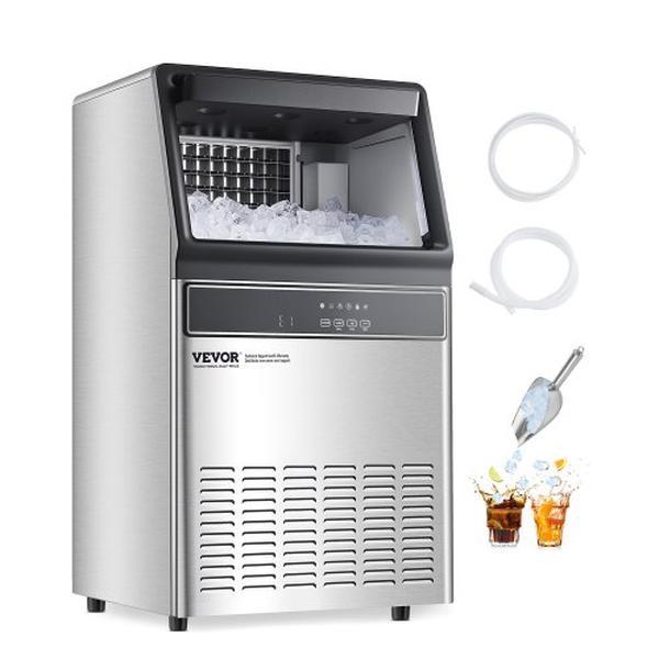 Picture of Vevor SYYTSFBZBJX34108Q001V1 Commercial Ice Maker Freestanding Cabinet Machine with 150 lbs Per 24 Hour & 55 Ice Cubes