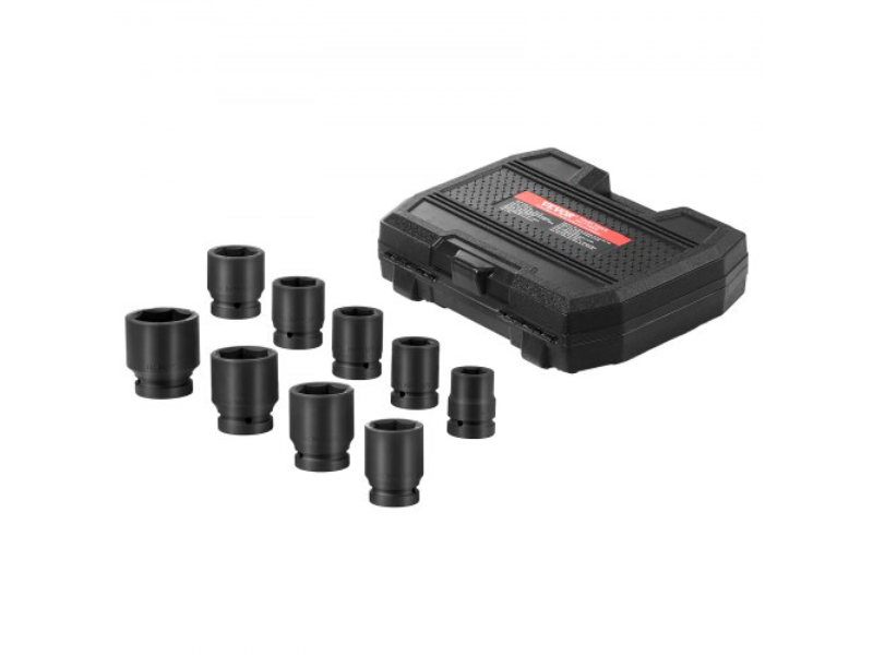 Picture of Vevor ZLMTTCZLM16PYXXX3V0 1 in. Drive 6-Point SAE Spindle Axle Nut Impact Socket Set - 9 Piece