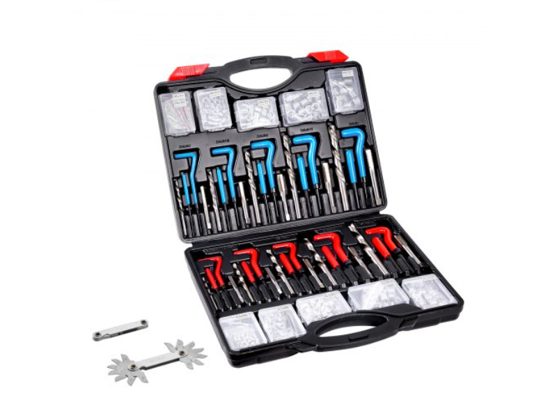 LWXLBGYZ338P3OJ45V0 Heli Coil Thread Repair Kit SAE & Metric Rethreading Tool, Red, Blue & Black - 338 Piece