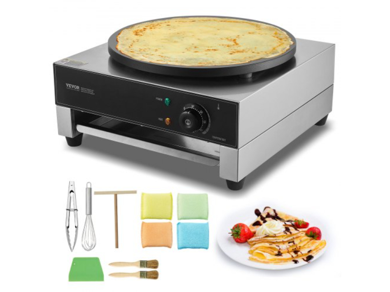 Picture of Vevor SYJBJDP1ZF00VCJDUV1 16 in. 1700W Non Stick Commercial Electric Crepe Maker Machine - Silver
