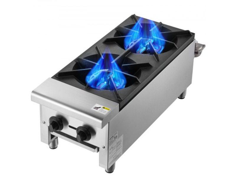 Picture of Vevor SYTSRQZBDJK21ROHBV0 Commercial Gas Range Stove 2 Burners Countertop Cooking Hot Plate Kitchen