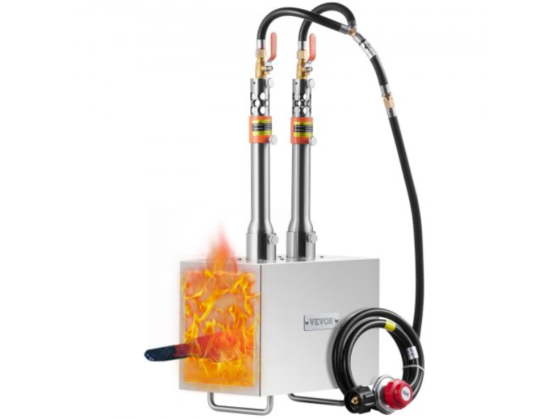Picture of Vevor FXDZL2GSYMGJ620TEV0 2600 Deg Portable Propane Forge&#44; 2 Burner Farrier & Knife Metal Square Complete Kit