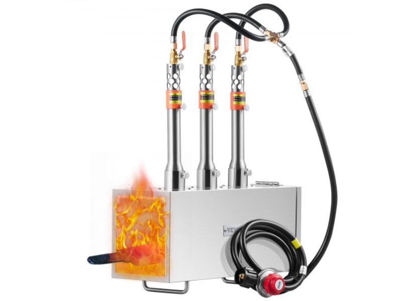 Picture of Vevor FXDZL3GSYMGJSUTBGV0 2600 Deg Portable Propane Forge&#44; 3 Burner Farrier & Knife Metal Square Complete Kit