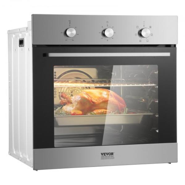 Picture of VEVOR QRSDKXJXK200MJKZOV7 24 in. Single Wall Oven Electric Built-in 6 Functions - 2.68 cu. ft.