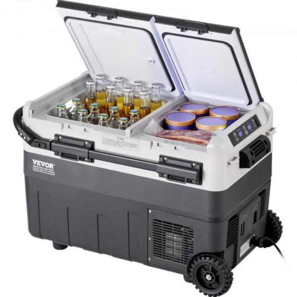 Picture of VEVOR GLCZBXX50LSMJ37WIV1 50 liter Dual Zone Portable Car Refrigerator Freezer Compressor for Home Car