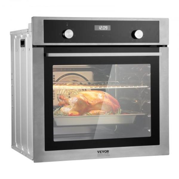 Picture of VEVOR QRSDKXJXSXK2PWEH1V7 24 in. Single Wall Oven Electric Built-in 9 Functions - 2.68 cu. ft.