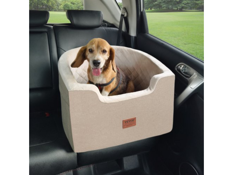 Picture of Vevor CWZGQCZYZQHT264QBV0 Dog Booster Pet Car Seat for Small & Medium Up to 55 lbs - Brown