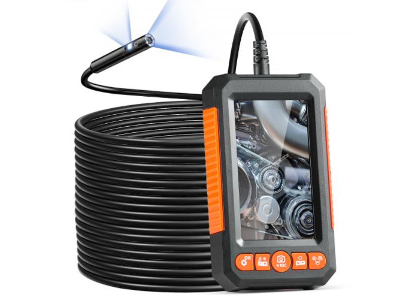 FXKQXNKJDPM40XCXEV9 49.2 ft. Cable 4.3 in. Screen Endoscope Camera with Lights Dual Lens Borescope