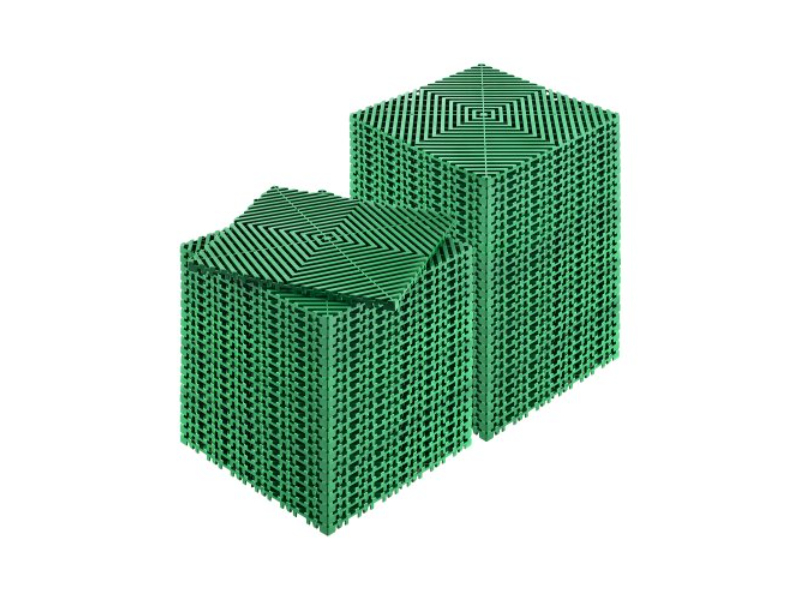 CKPSD10X10YCS8XCRV0 10 x 10 in. Interlocking Splicing Drainage Mat - Non-Slip Floor Tile & Shower, Green - 50 Piece
