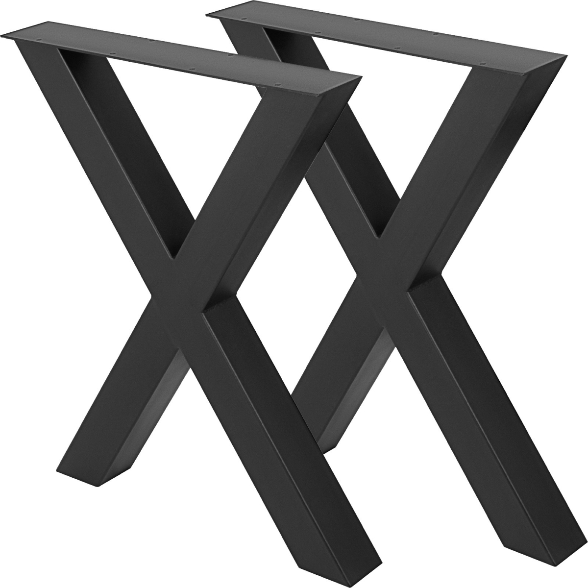 Steel Table Legs, 28 x 31 in. Wide Dining Table Legs - 28 x 31 x 3.1 in. Black Color Industrial Country Style Metal Dining Legs - Set of 2