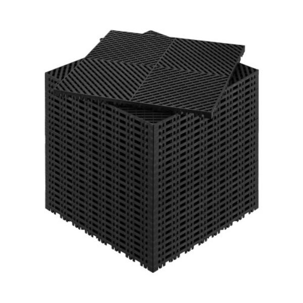 CKPSD157157I4GH6AV0 15.7 x 15.7 in. Modular Interlocking Drainage Mat, Black - 24 Piece