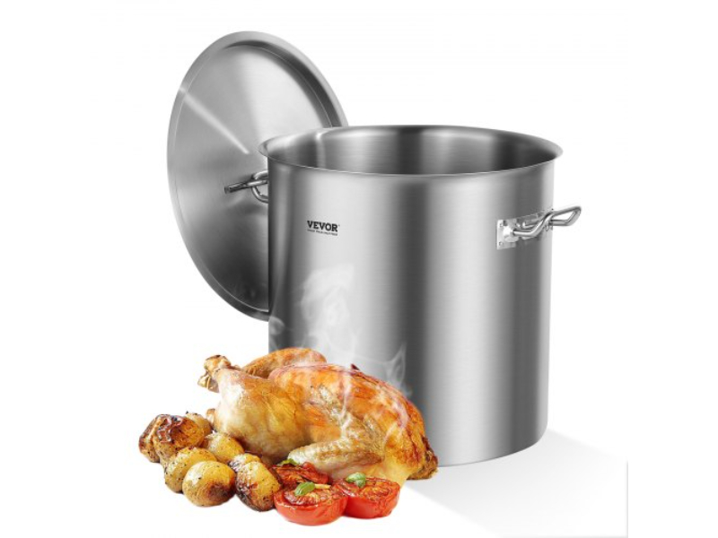 Picture of Vevor SYJHTG53QTDGNLA9OV0 53 qt. Stockpot Cooking Kitchen Sauce Pot with Lid Handle&#44; Stainless Steel