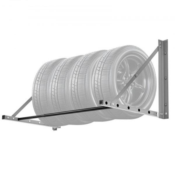 BGSLTJKDKDJ3PDEVOV0 32-48 in. Adjustable Wall Mounted Folding Tire Storage Rack for Garage
