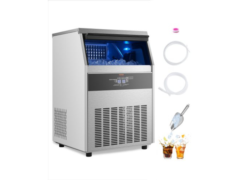 Picture of Vevor SYYTSFBZBJX1Z7J9YV1 80 Cubes Commercial Ice Maker Freestanding Cabinet Machine 160 lbs Per 24 Hour