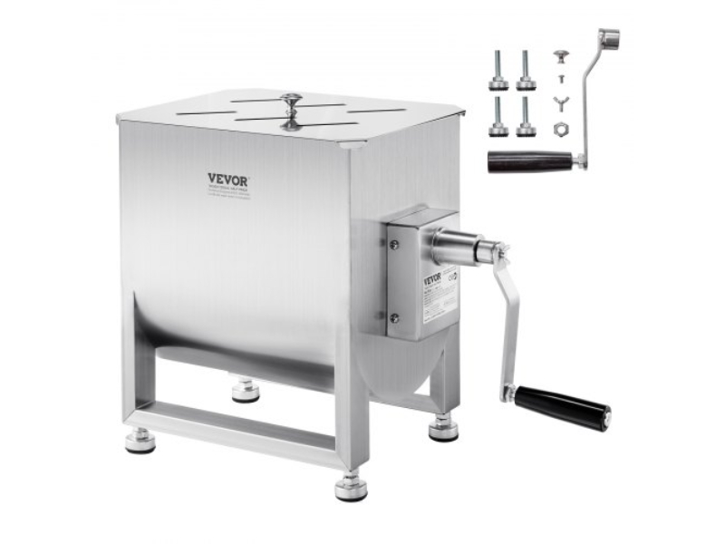 Picture of Vevor SYRLJBJBKQXK8RH6N001V0 60 Liter Manual Meat Mixer Fixed Tank Mixing Max 60 lbs for Sausage Machine