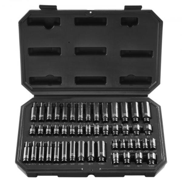 CJTTZJ1CRMO41B6ARV0 0.25 in. Impact Sockets Set - 6-Point Drive Bit Ratchet Tool Kit - 48 Piece