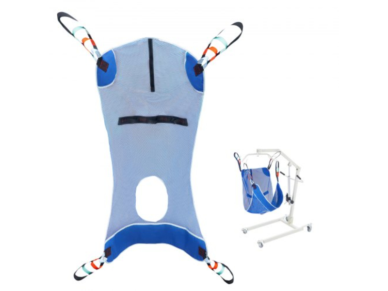 Picture of Vevor QSYWDDDMTKKDDVZ5MV0 147 x 105 cm 600 lbs Full Body Patient Lift with Commode Opening Medical Aid Sling - Large