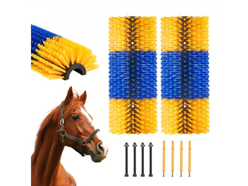 Picture of Vevor SCZNSZH2J000Q87UAV0 17.1 in. Livestock Itch Relief Horse Scratcher Brush&#44; Yellow & Blue - 2 Piece