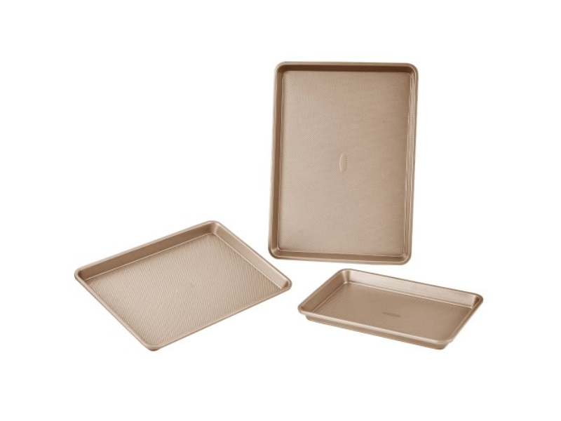 Picture of Vevor TGKPTZ3JJS00J7BCRV0 Baking Pan Nonstick Carbon Steel Bakeware Set with Silicone Handle, Gray - 3 Piece