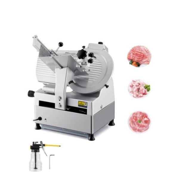 Picture of VEVOR DRQPJ180W370H13DLV1 12 in. 550W Electric Deli Food Slicer for Frozen Meat Bread Cheese