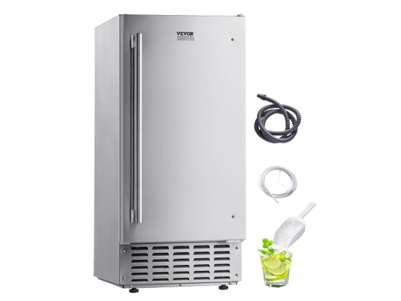 Picture of Vevor SNQRSZBJ18LB190X8V1 66 lbs Per Day Undercounter Built-in Ice Maker Machine with Reversible Door