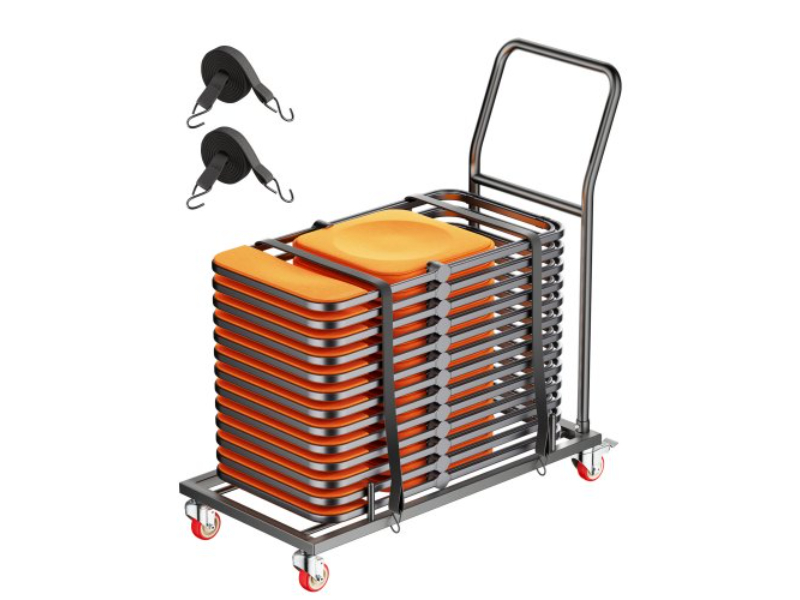 Picture of Vevor ZYTCYCHS25GLANMPJV0 25 Chairs of 300 lbs L-shape Horizontal Folding Chair Rack Cart