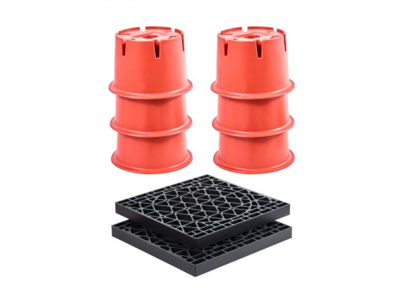 Picture of Vevor ZXKLJT8INCH02BCN9V0 8 in. 2000 lbs High Trailer Jack 6 RV Leveling Blocks with 2 Pads