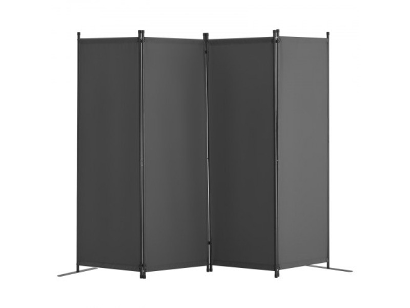 BLPF88675INC7B9MGV0 88 x 67.5 in. 4-Panel Room Divider & Folding Privacy Screens - Gray