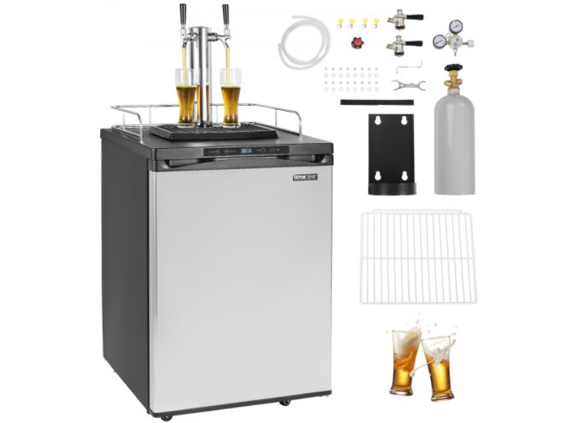 Picture of Vevor DZSZPJYHS163E57T8V1 Beer Kegerator Draft Dispenser Keg Refrigerator Dual Tap - Full Size