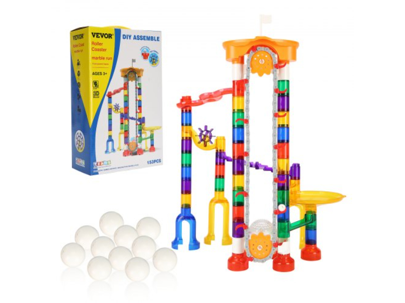 Picture of Vevor DZYXTZBTMCSS5D71TV9 Marble Run Set with Motorized Elevator Educational Maze Gift for Kids - 153 Piece