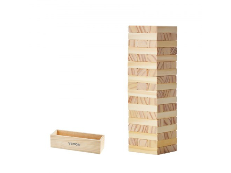 Picture of Vevor JXMKTDDYX27CO8GWVV0 54 Blocks Tumbling Timber Tower Blocks - Pine Wood Crate Multiple