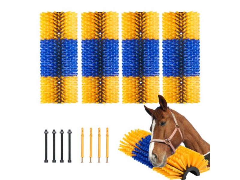 Picture of Vevor SCZNSZH4J000X26AYV0 17.1 in. Livestock Itch Relief Horse Scratcher Brush&#44; Yellow & Blue - 4 Piece