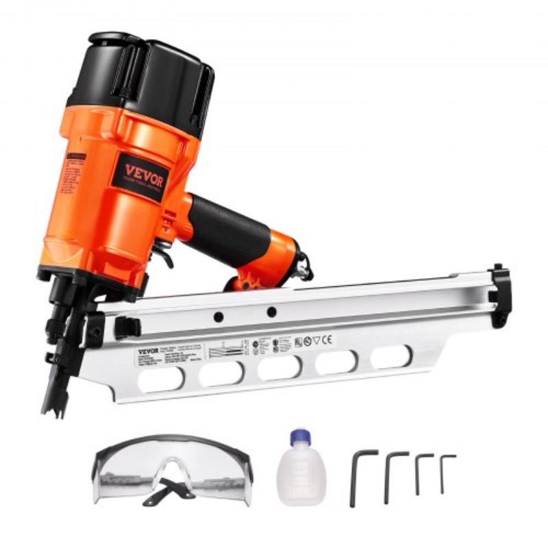 Picture of Vevor QDKJDQ2150901TKDVV0 Framing Nailer - 2 to 3.5 in. 21 deg Full Round Head Pneumatic Nail Gun 80-120PSI