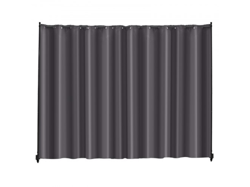 BLPF96120INCWMUXEV0 Portable Panel Room Divider with Wheels Privacy Screen, Gray