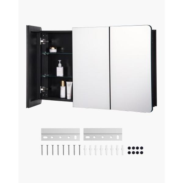 Picture of Vevor JXYJJXJ25540X2HYLV0 25.5 x 40 in. Mirror Medicine Cabinet Adjustable Shelves