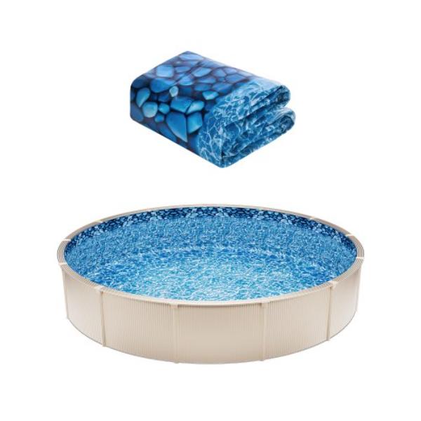 YCNCROUND8FTZ1P45V0 8 ft. Round Overlap Style Pool Liner - 54 in. Wall Height Durable