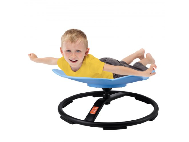 ETZYYXLS100KM776MV0 220 lbs 360 Deg Spinning Elephant Autistic Kids Sensory Toy Chair with Non-Slip Metal Base, Blue