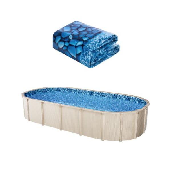 YCNCOVAL15308LIUBV0 15 x 30 ft. Oval Unibead Style Pool Liner - 52 in. Wall Height Durable