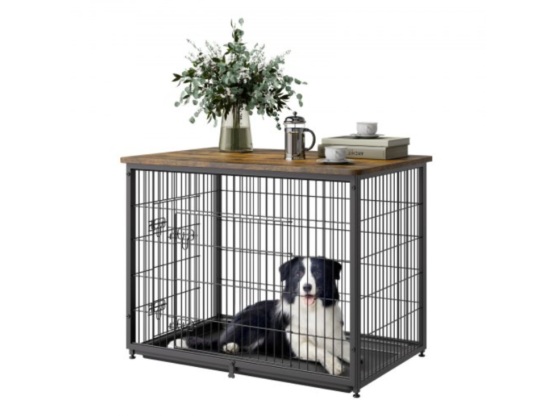 Picture of Vevor ZWJJSG44INCH2I60XV0 44 in. Indoor Wooden Dog Crate Furniture with Tray Heavy Duty&#44; Brown