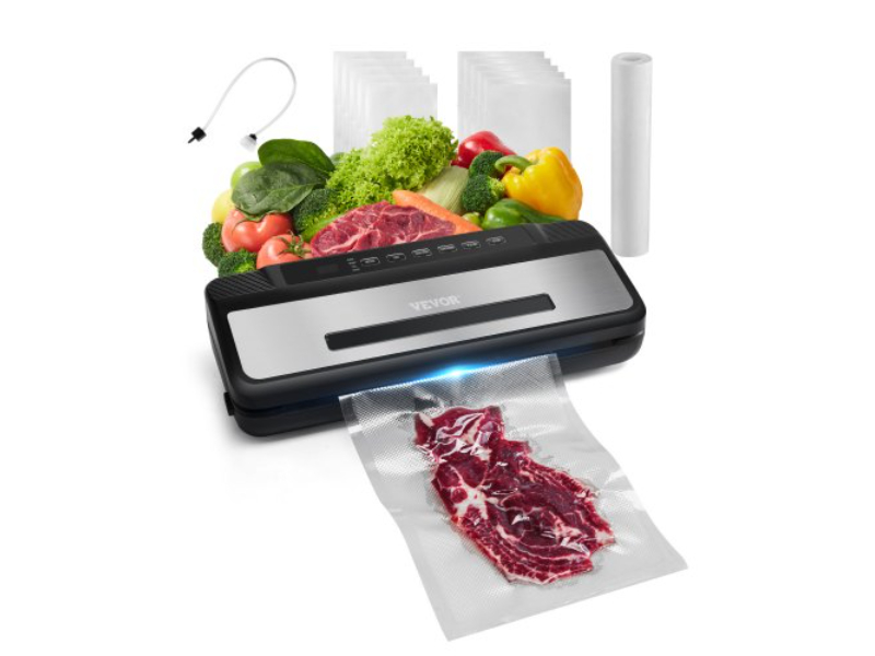 Picture of Vevor JYJZKFKJ120W2845LV1 7-in-1 Vacuum Sealer Machine Fast-Compact Automatic Food Saver 120W Bags & Roll