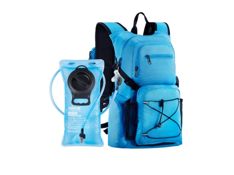 DXKSDBLSCGK0H2FBWV0 Hydration Pack Backpack - 2 Liter TPU Water Bladder Cycling & Camping, Sky Blue
