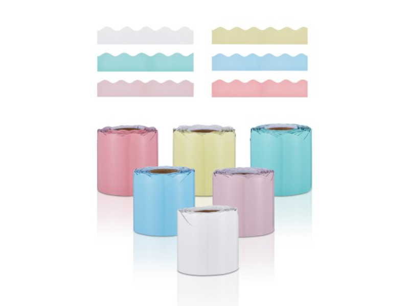 Picture of Vevor CSBZBK10M55CMDUHFV0 32.8 ft. Bulletin Board 6 Rolls Rolled Scalloped Border Trim for School