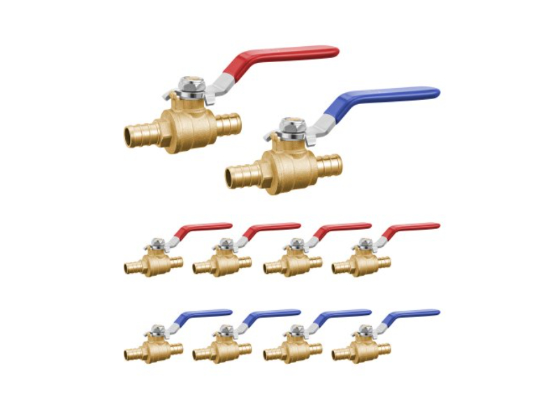 Picture of Vevor HTQFHT12INCHFUY3QV0 0.5 in. Full Port PEX Ball Valve&#44; Brass - 10 Piece