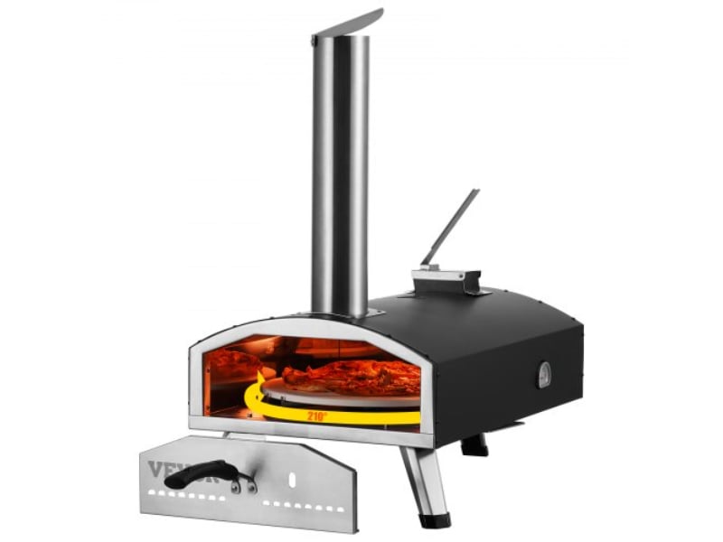 Picture of Vevor BXPSL12YCKLPK77LXV0 12 in. Outdoor Portable Wood Pellet Pizza Oven Camping with Rotation&#44; Black