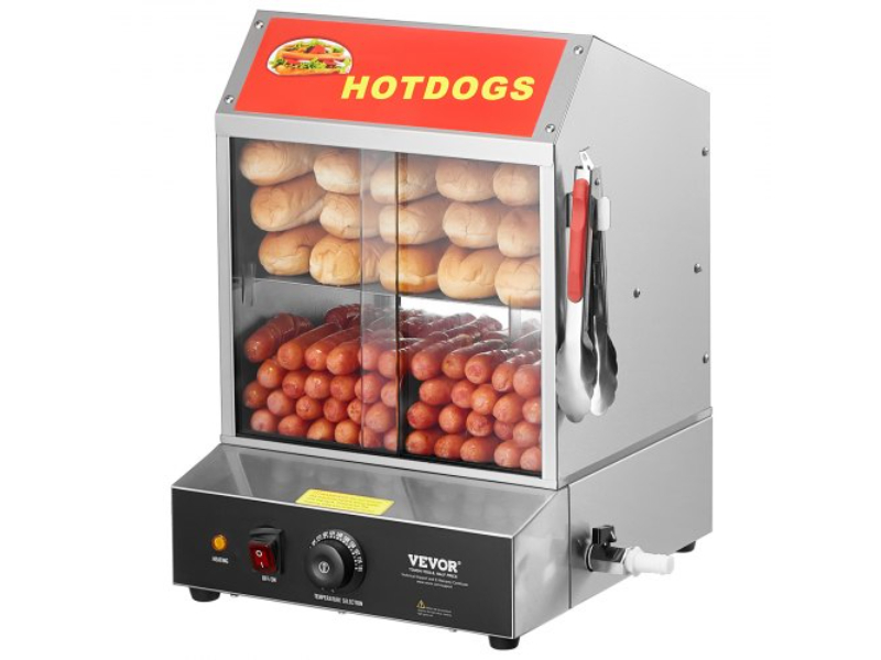 Picture of Vevor RGZSJ27L2C00I797ZV1 Commercial Hot Dog Steamer 2 Tier Electric Bun Warmer with 28.5 qt. Slide Doors