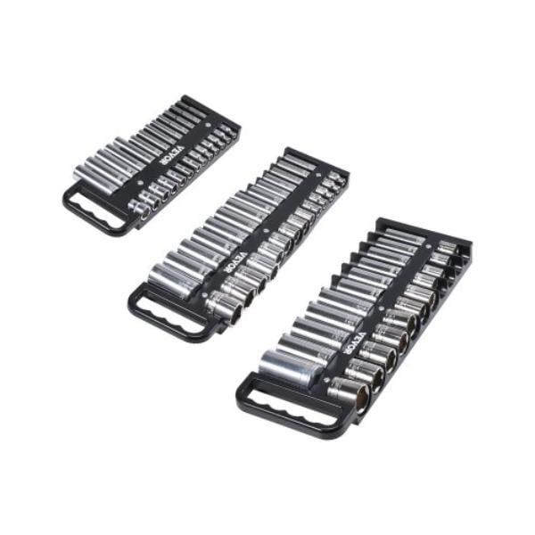 Picture of VEVOR TTJBXSH3JTCXK5P3MV0 Portable Organizer Set 76-Clip Magnetic Socket Tray Metric & SAE&#44; Black - 3 Piece